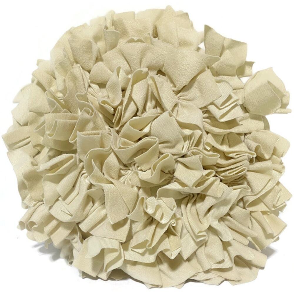Cynthia Rowley Decorative Throw Pillow Cream Ivory Ruffles Round 14 Inches